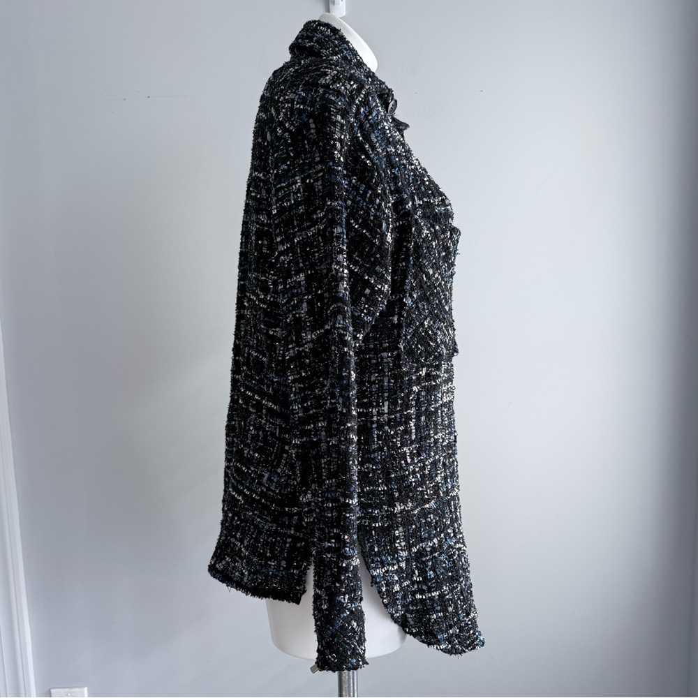 CHARLIE LUCIANO Tweed Overshirt Unisex XS Plaid Academial Shaket Fall Jacket - Picture 7 of 16